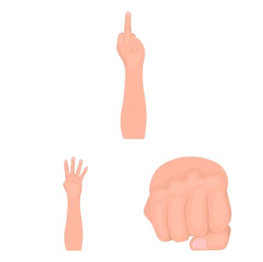 Set koleksiyonu tasarım için onların anlamı karikatür simgeleri ve hareketler. Duygusal iletişim vektör simge stok web illüstrasyon parçası.