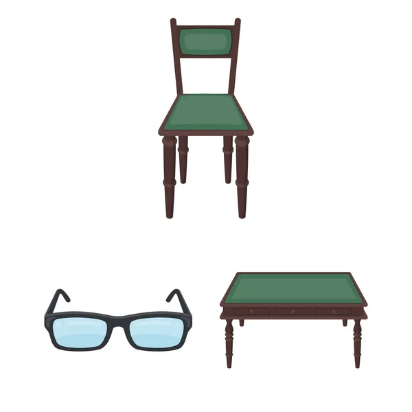 Bibliothek und Buchhandlung Cartoon-Icons in Set-Sammlung für Design. Bücher und Einrichtungsgegenstände Vektor Symbol Stock Web Illustration. — Stockvektor