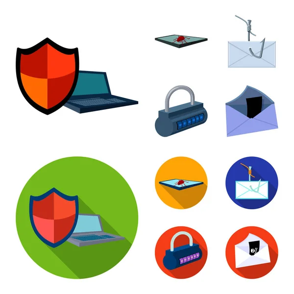 Hacker, System, Verbindung .hackers and hacking set collection icons in cartoon, flat style vektor symbol stock illustration web. — Stockvektor