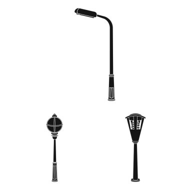 Lamba tasarımı için set koleksiyonunda siyah simgeler sonrası. Fener ve vektör simge stok web çizim ışık.