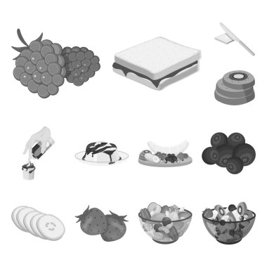 Set koleksiyonu tasarım için tatlı kokulu tek renkli simgeler. Sembol stok web illüstrasyon vektör yiyecek ve tatlılık.