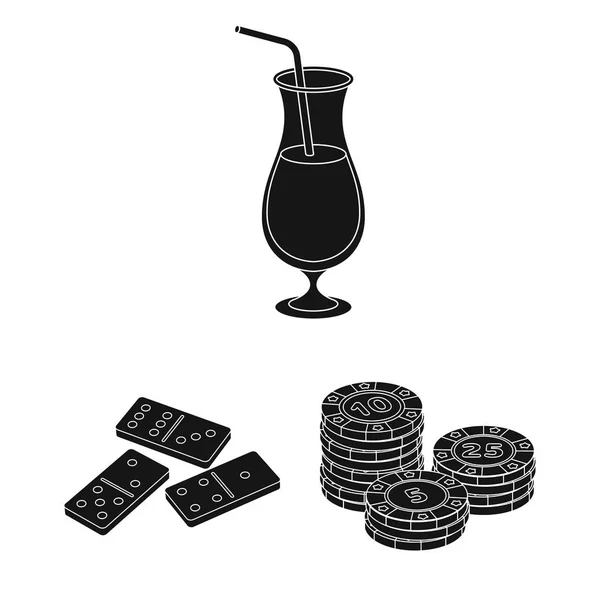 Casino und Glücksspiel schwarze Symbole in Set-Kollektion für Design. Casino und Ausrüstung Vektor Symbol Stock Web Illustration. — Stockvektor