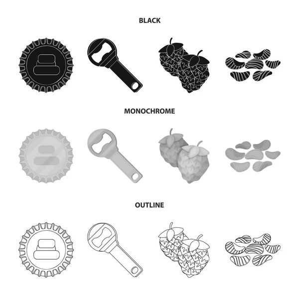 Bar, pub, restaurant, cafe .pub set collection icons in black, monochrom, outline style vektor symbol stock illustration web. — Stockvektor