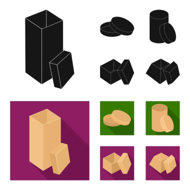 Kutusu, konteyner, paket ve diğer web simge siyah, düz tarzı. Case, kabuk, çerçeve, küme koleksiyon simgeler.