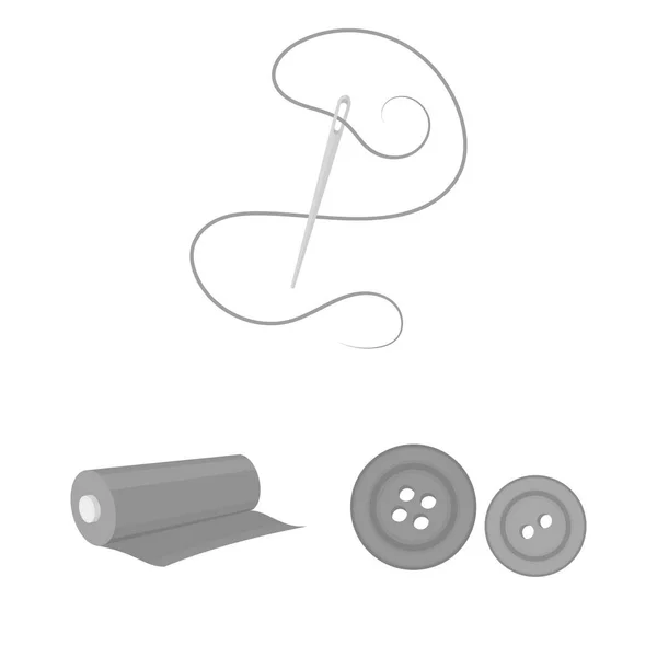 Atelier e costura ícones monocromáticos na coleção de conjuntos para design. Equipamento e ferramentas para costurar símbolo vetorial ilustração web . —  Vetores de Stock