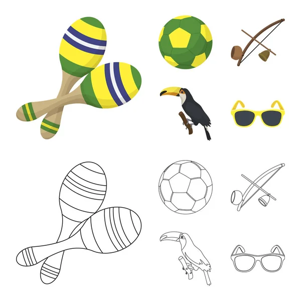 Brazil, country, ball, football . Brazil country set collection icons in cartoon,outline style vector symbol stock illustration web.