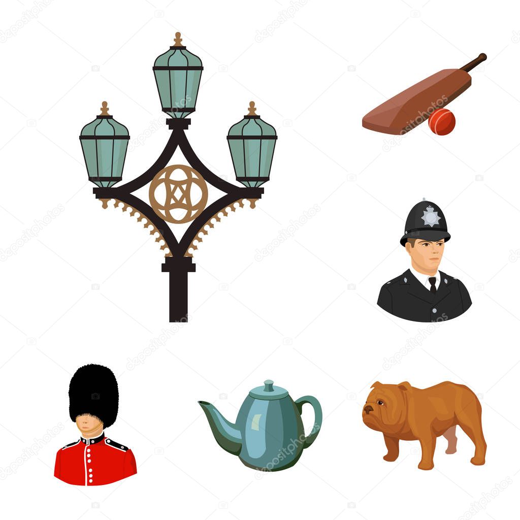 England country cartoon icons in set collection for design.Travel and attractions vector symbol stock web illustration.