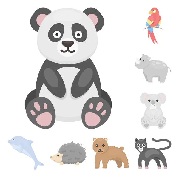 Iconos de dibujos animados de animales poco realistas en la colección de conjuntos para el diseño. Animales de juguete vector símbolo stock web ilustración . — Vector de stock