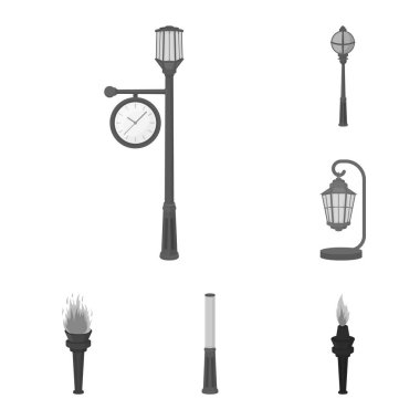 Lamba tasarımı için set koleksiyonundaki tek renkli simgeler sonrası. Fener ve vektör simge stok web çizim ışık.