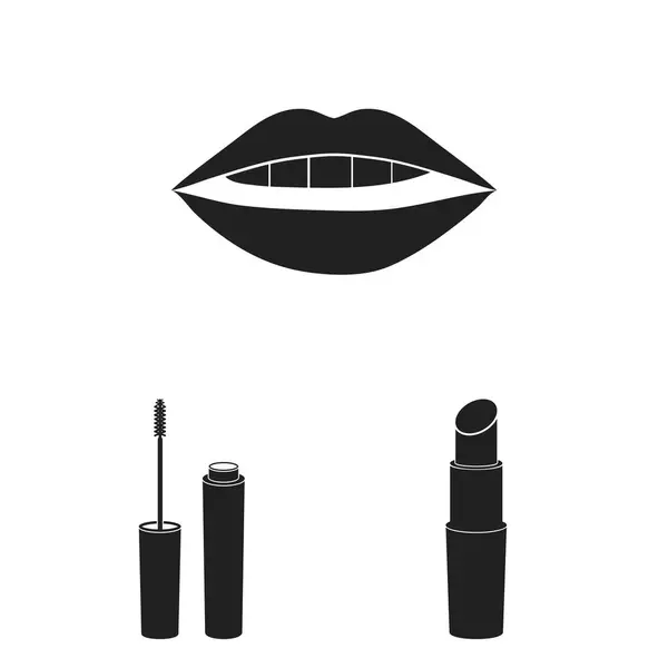 Maquiagem e cosméticos ícones pretos na coleção de conjuntos para design. Maquiagem e equipamentos símbolo vetorial ilustração web stock . — Vetor de Stock