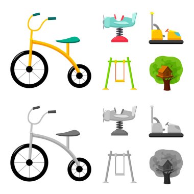 Bir bahar, değişim ve diğer cihazlar uçakta. Bahçesi çizgi film, tek renkli stil vektör simge stok çizim web simgeler ayarla.