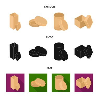 Stil kutusu, konteyner, paket ve diğer web simgesi karikatür, siyah, düz. Case, kabuk, çerçeve, küme koleksiyon simgeler.
