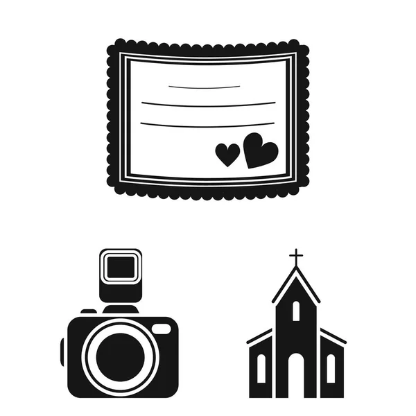 Mariage et attributs icônes noires dans la collection ensemble pour le design.Newlyweds and Accessories vector symbol stock web illustration . — Image vectorielle