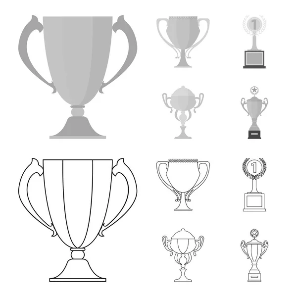 Gold Cup disposition, monokrom ikoner i Ange samlingen för design. Vinnare Cup vektor symbol lager web illustration. — Stock vektor