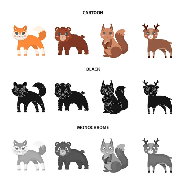 Zoo, nature, reserve and other web icon in cartoon,black,monochrome style.Artiodactyl, nature, ecology, icons in set collection. — Stock Vector