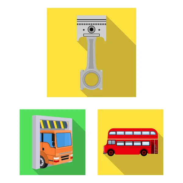 Auto, Lift, Pumpe und andere Ausrüstung flache Symbole in Set Sammlung für Design. Auto Wartung Station Vektor Symbol Lager Illustration Web. — Stockvektor