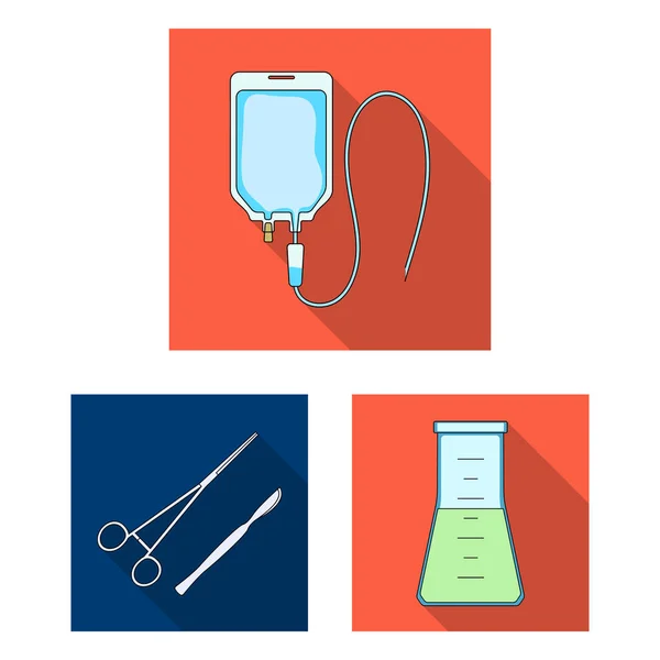 Medicina e trattamento icone piatte nella collezione set per il design. Illustrazione web stock simbolo vettoriale di medicina e attrezzature . — Vettoriale Stock