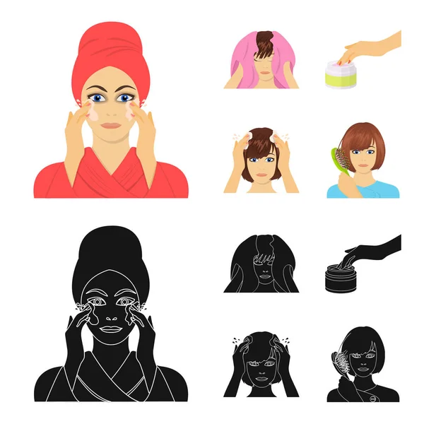 Cosmetic, salon, hygiene, and other web icon in cartoon,black style. Napkin, hygienic, hairdresser, icons in set collection. — Stock Vector