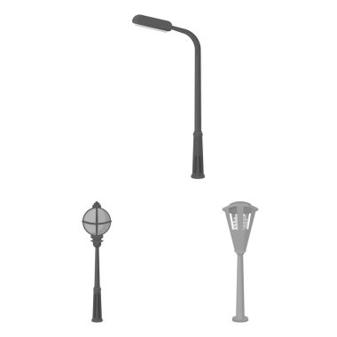 Lamba tasarımı için set koleksiyonundaki tek renkli simgeler sonrası. Fener ve vektör simge stok web çizim ışık.