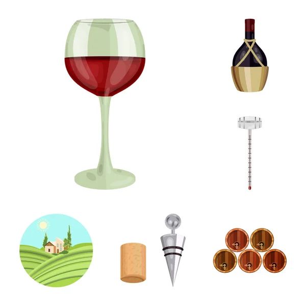 Iconos de dibujos animados de productos vinícolas en colección de conjuntos para el diseño. Equipo y producción de vino vector símbolo stock web ilustración . — Vector de stock