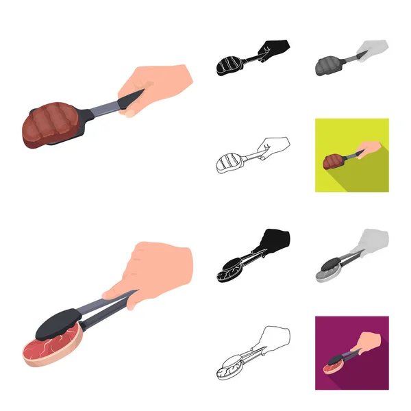 Cuisson de dessins animés, noir, plat, monochrome, icônes contour dans la collection ensemble pour le design. Cuisine, équipement et outils symbole vectoriel stock illustration web . — Image vectorielle