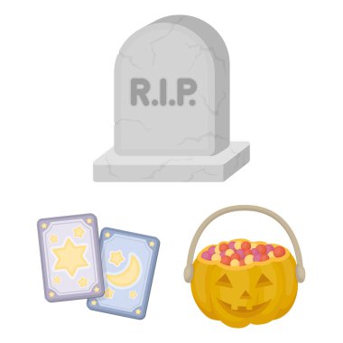 Set koleksiyonu tasarım için siyah ve beyaz sihirli karikatür simgeler. Sembol stok web illüstrasyon vektör öznitelikleri ve büyücü aksesuarları.