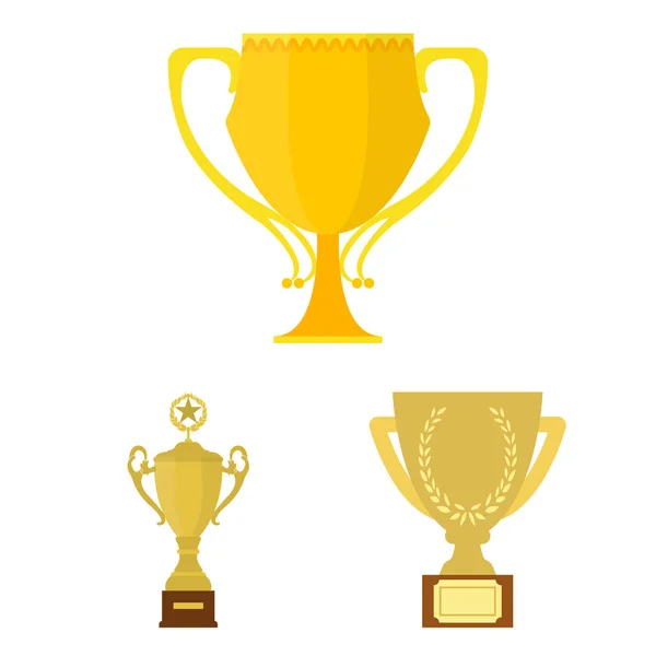 Gouden Cup cartoon pictogrammen in set collectie voor design. Winnaars Cup vectorillustratie symbool voorraad web. — Stockvector