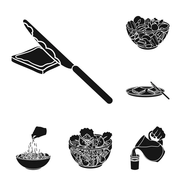 Postres fragantes iconos negros en la colección de conjuntos para el diseño. Alimentación y dulzura vector símbolo stock web ilustración . — Vector de stock