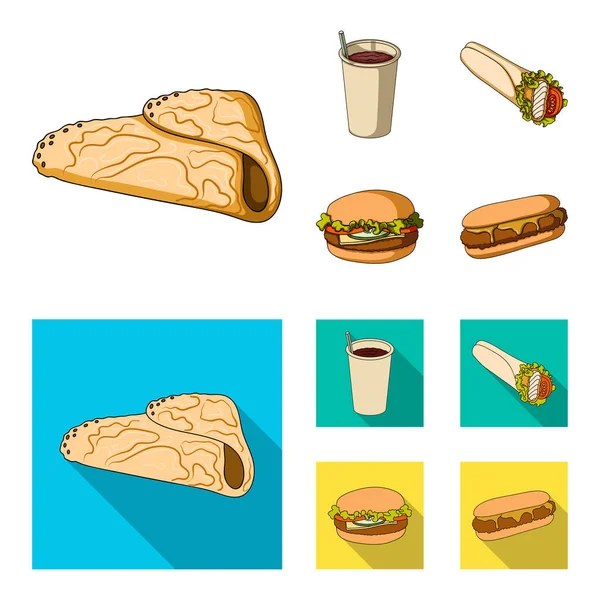 Rápido, comida, comer y otro icono de la web en dibujos animados, estilo plano.Panqueques, harina, productos, iconos en la colección de conjuntos . — Archivo Imágenes Vectoriales