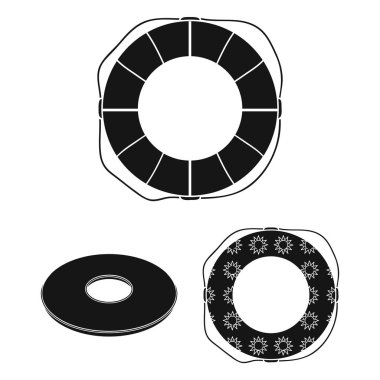 Çok renkli Yüzme set koleksiyonu tasarım için siyah simgeler daire içine alın. Farklı lifebuoysvector sembol stok web çizimi.