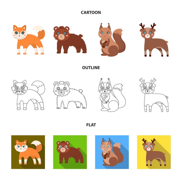 Zoo, natur, reservat und andere web-icon in cartoon, umriss, flache style.artiodactyl, natur, ökologie, symbole in set collection. — Stockvektor