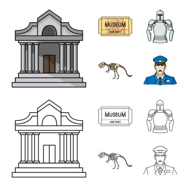 Resim, lahit Firavun, telsiz, taç. Çizgi film, anahat stili vektör simge stok çizim web simgeler Müzesi ayarla.