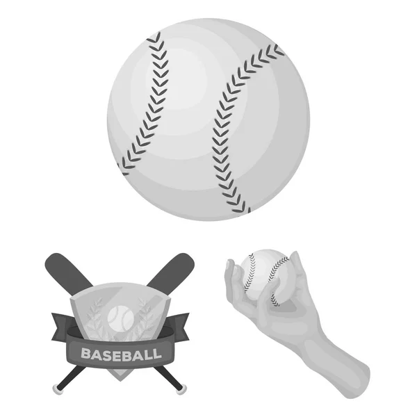 Baseball e atributos ícones monocromáticos na coleção de conjuntos para design.Baseball jogador e equipamento símbolo vetorial ilustração web estoque . — Vetor de Stock