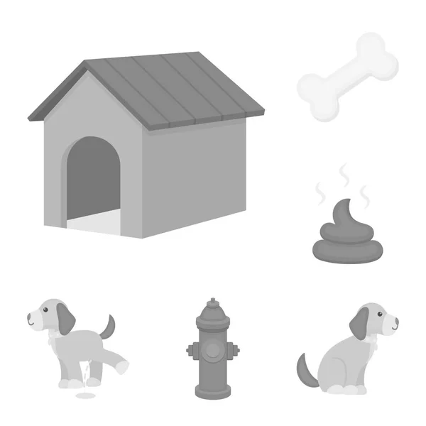 Κατοικίδιο ζώο σκυλί μονόχρωμες εικόνες σετ συλλογής για το σχεδιασμό. Φροντίδα για το κουτάβι διάνυσμα σύμβολο μετοχής web απεικόνιση. — Διανυσματικό Αρχείο