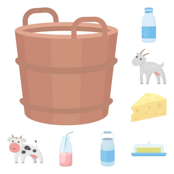 Mléčný výrobek karikatura ikony v kolekce sady pro design.Milk a potravin symbol akcií webové vektorové ilustrace. — Stockový vektor