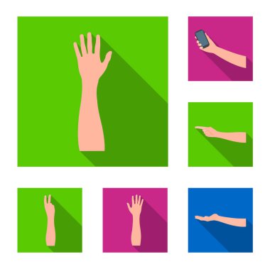 Jestler ve set koleksiyonu tasarım için onların anlamı düz simgeler. Duygusal iletişim vektör simge stok web illüstrasyon parçası.