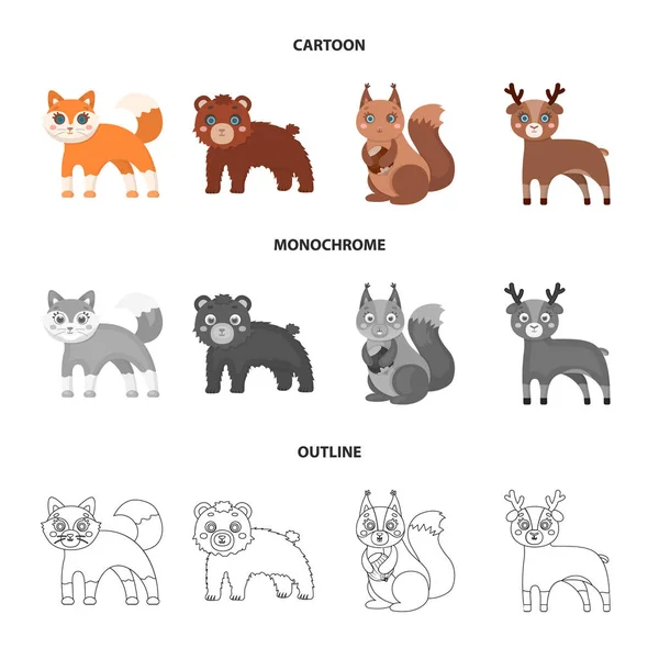 Zoo, nature, reserve and other web icon in cartoon,outline,monochrome style.Artiodactyl, nature, ecology, icons in set collection. — Stock Vector
