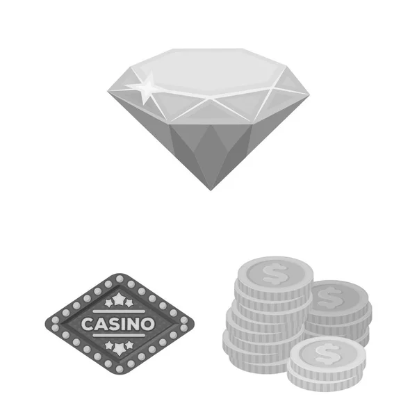 Casino y juegos de azar iconos monocromáticos en la colección de conjuntos para el diseño. Casino y equipo vector símbolo stock web ilustración . — Vector de stock