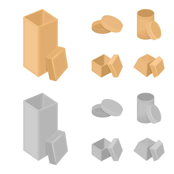 Box, Container, Paket und andere Web-Icons in Cartoon, monochromen Style.case, Shell, Framework, Icons in Set Collection. — Stockvektor