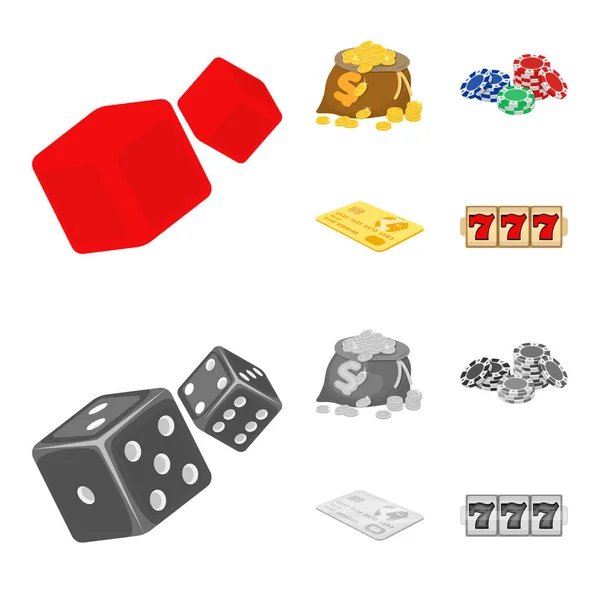 Emoción, recreación, hobby y otro icono de la web en dibujos animados, estilo monocromo.Casino, institución, entretenimiento, iconos en la colección de conjuntos . — Vector de stock