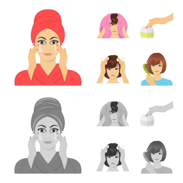 Cosmetic, salon, hygiene, and other web icon in cartoon,monochrome style. Napkin, hygienic, hairdresser, icons in set collection. — Stock Vector