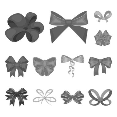 Çok renkli yay set koleksiyonu tasarım için tek renkli simgeler. Dekorasyon vektör simge stok web çizim için yay.