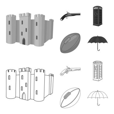 doğurmak, köpek, Çaydanlık, brewer. İngiltere'de ülke toplama simgeler anahat, tek renkli stil vektör simge stok çizim web ayarla..