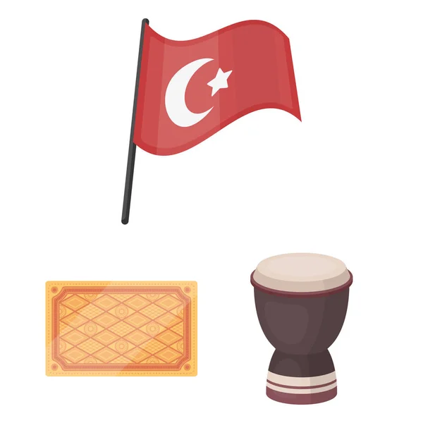 Türkei Land Cartoon-Symbole in Set Sammlung für design.travel und Attraktionen Vektor Symbol Stock Web-Illustration. — Stockvektor