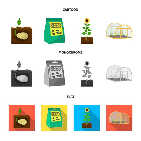 Empresa, ecologia, e outro ícone web em desenhos animados, plana, estilo monocromático. Cascas, multas, ícones de jardim na coleção de conjuntos . — Vetor de Stock