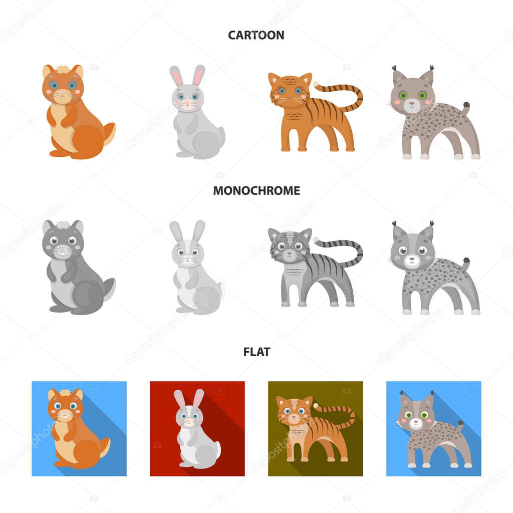 Animals, domestic, wild and other web icon in cartoon,flat,monochrome style. Zoo, toys, children, icons in set collection.
