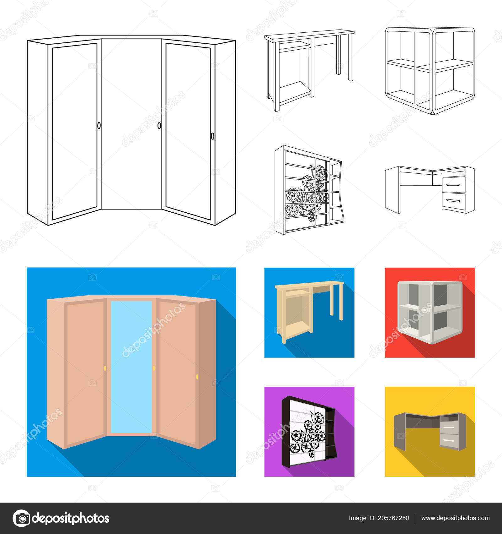 Dressing Table Corner Shelves Computer Desk Wardrobe With