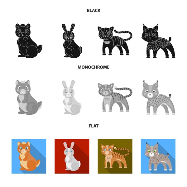 Dieren, binnenlandse, wild en andere web icon in zwart, plat, zwart-wit stijl. Dierentuin speelgoed, kinderen, pictogrammen in vaste collectie. — Stockvector