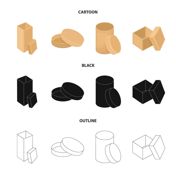 Pole, kontener, pakiet i inne ikony www w kreskówce, czarny, zarys styl. Wypadku, powłoki, ramy, ikony w zestaw kolekcji. — Wektor stockowy