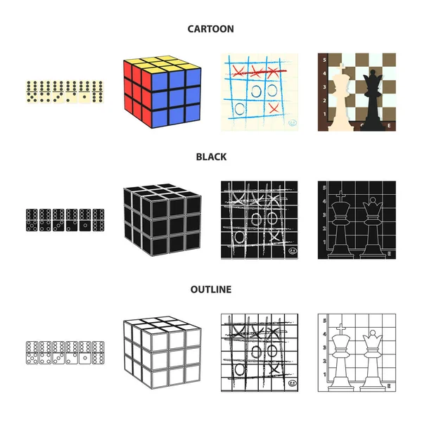 Επιτραπέζιο παιχνίδι κινουμένων σχεδίων, μαύρο, περίγραμμα εικονίδια σετ συλλογής για το σχεδιασμό. Παιχνίδι και ψυχαγωγία σύμβολο μετοχής web εικονογράφηση διάνυσμα. — Διανυσματικό Αρχείο
